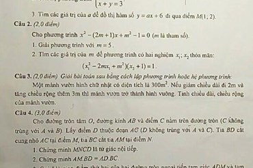 Đề thi toán vào 10 Quảng Ninh